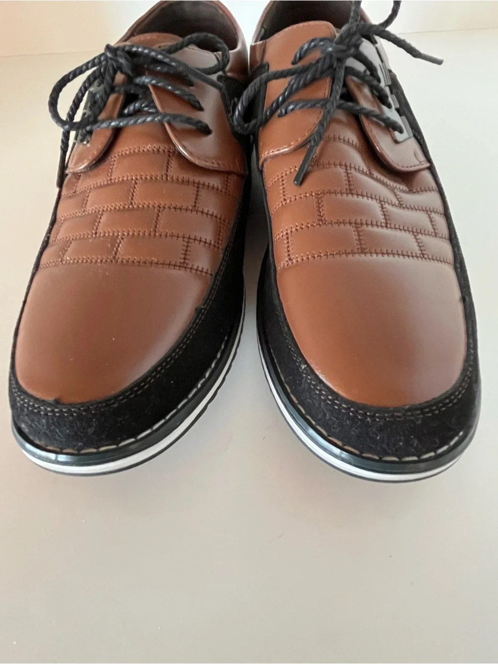 Recyphi Men's Oxford Derby Orthopedic Dress Shoes Brown Black NWOT Size 13.5